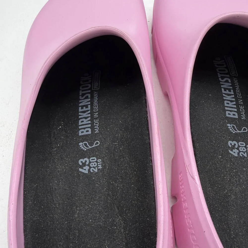 Birkenstock Super Birki Clog Sandals Mens Size 10 Pink Slip Resistant Work Shoes